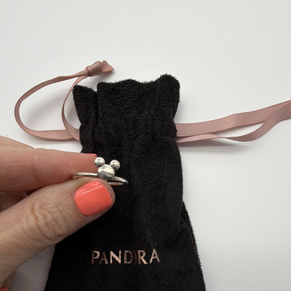 PANDORA Silver Metal Band Ring Size 7, No Stone, Silver Color